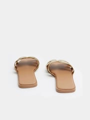 Yours Curve Gold Extra Wide Fit Cut Out Mule Sandals - Image 2 of 3