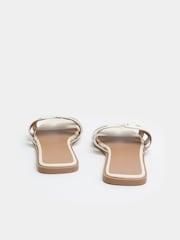 Yours Curve White Extra Wide Fit Cut Out Mule Sandals - Image 2 of 2