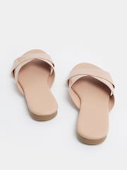 Yours Curve Natural Wide Fit Faux Leather Mule Sandals - Image 4 of 5