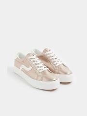 Yours Curve Gold Extra Wide Fit Faux Leather Trainers - Image 2 of 5