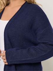 Yours Curve Blue Essential Knitted Cardigan - Image 4 of 5
