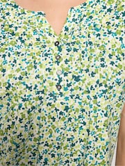 M&Co Sage Green Floral Cotton Henley Top - Image 4 of 5