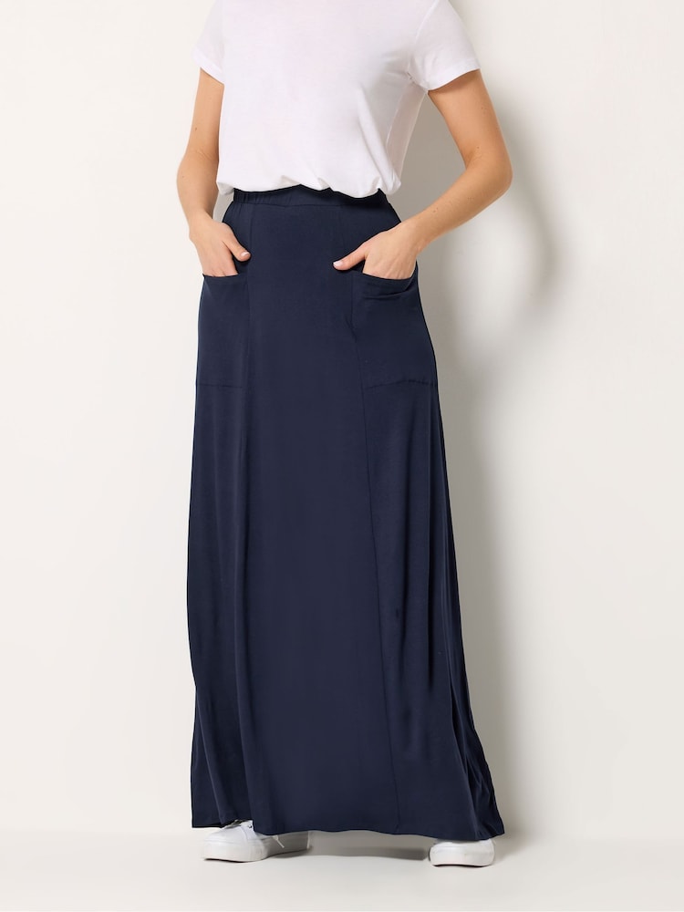 Long Tall Sally Blue Fit And Flare Skirt - Image 2 of 5