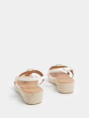 Yours Curve White Wide Fit Hammered Disk Wedge Sandals - Image 3 of 4