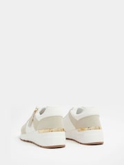 Yours Curve White Wide Fit Quilted Wedge Trainers - Image 3 of 4
