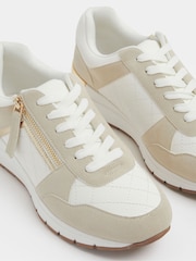 Yours Curve White Wide Fit Quilted Wedge Trainers - Image 4 of 4