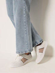 Yours Curve White Extra-Wide Fit Panelled Trainers - Image 1 of 1
