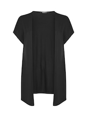 Yours Curve Black Grown On Sleeve Jersey Cardigan - Image 6 of 6