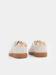 Yours Curve White Metallic Extra-Wide Fit Retro Stripe Trainers - Image 2 of 3