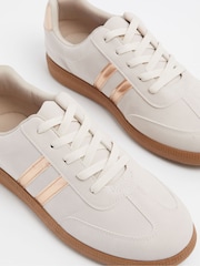 Yours Curve White Metallic Extra-Wide Fit Retro Stripe Trainers - Image 3 of 3