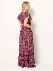 Long Tall Sally Red Floral Button Through Maxi Dress - Image 3 of 5