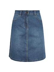 M&Co Blue Knee Length Denim Skirt - Image 5 of 5
