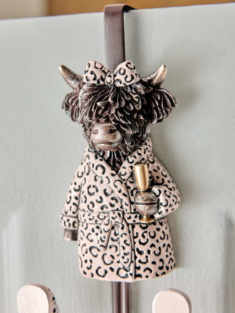 Bronze Hamish The Highland Cow Leopard Over The Door Hook - Image 2 of 4
