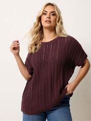 Yours Curve Red Knitted Top - Image 1 of 5