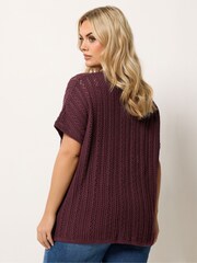 Yours Curve Red Knitted Top - Image 3 of 5