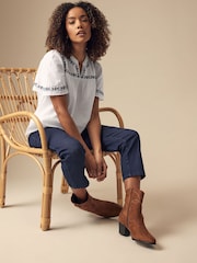 M&Co Blue Cropped Jeans - Image 3 of 4