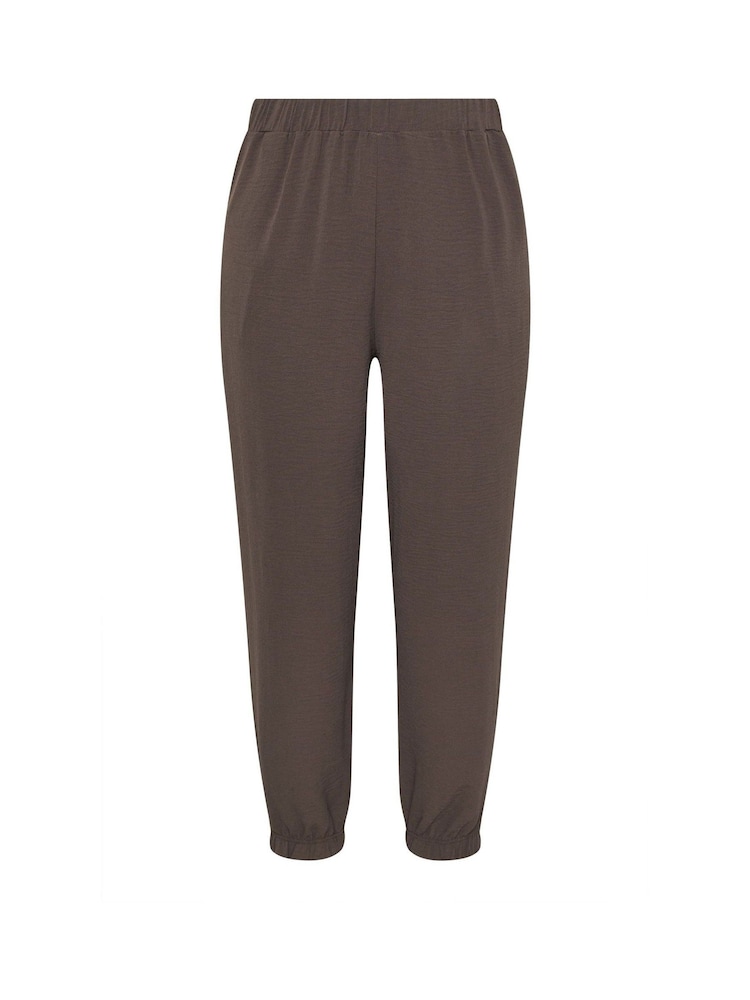 Yours Curve Brown Airflow Balloon Trousers - Image 5 of 5