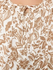 Yours Curve Natural Boho Pintuck Blouse - Image 5 of 6