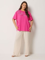 Yours Curve Pink Applique Fruits T-Shirt - Image 2 of 5