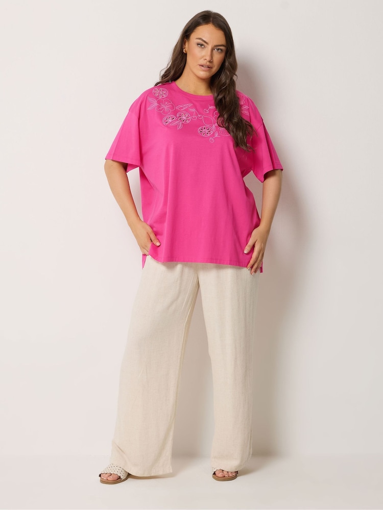 Yours Curve Pink Applique Fruits T-Shirt - Image 2 of 5