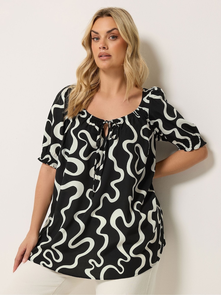 Yours Curve Black Boho Blouse - Image 1 of 5