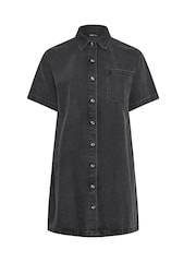 Yours Curve Black Denim Shirt Dress - Image 2 of 2