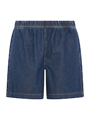Yours Curve Navy Denim Shorts - Image 5 of 5