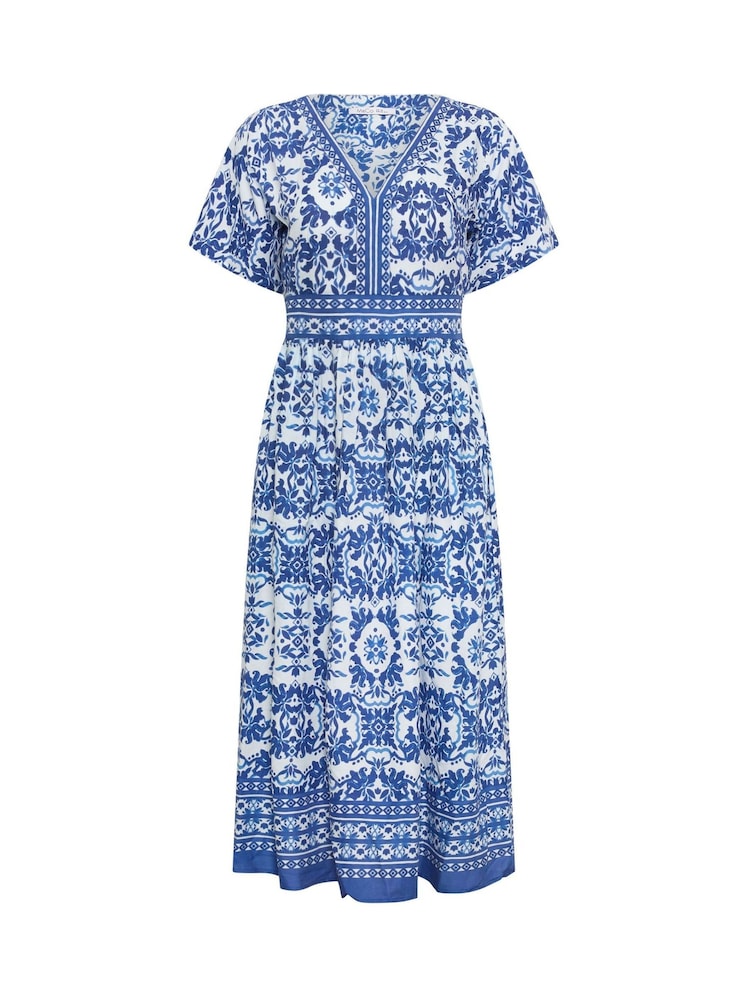 M&Co Blue Border Trim Dress - Image 5 of 5