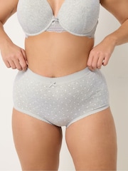 Yours Curve Black Heart Print Mono Full Briefs 5 Pack - Image 2 of 10