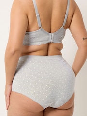 Yours Curve Black Heart Print Mono Full Briefs 5 Pack - Image 3 of 10