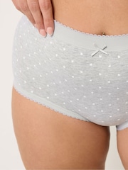 Yours Curve Black Heart Print Mono Full Briefs 5 Pack - Image 4 of 10