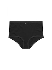 Yours Curve Black Heart Print Mono Full Briefs 5 Pack - Image 7 of 10