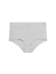 Yours Curve Black Heart Print Mono Full Briefs 5 Pack - Image 9 of 10