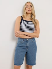 Long Tall Sally Blue Denim Bermuda Shorts - Image 1 of 5
