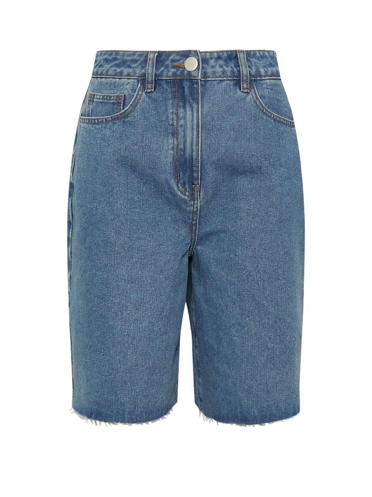 Long Tall Sally Blue Denim Bermuda Shorts - Image 5 of 5 Long Tall Sally Blue Denim Bermuda Shorts - Image 5 of 5