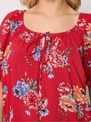 Yours Curve Red Boho Blouse - Image 4 of 5