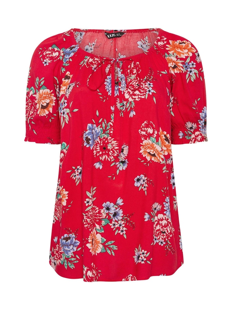 Yours Curve Red Boho Blouse - Image 5 of 5