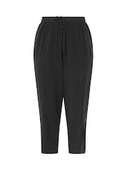 Yours Curve Black Chambray Barrel Trousers - Image 5 of 5