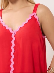 Yours Curve Red Contrast Maxi Dress - Image 4 of 5