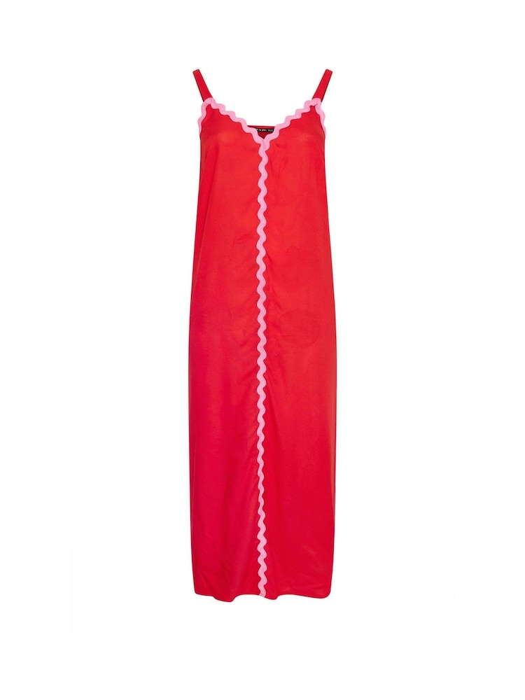 Yours Curve Red Contrast Maxi Dress - Image 5 of 5