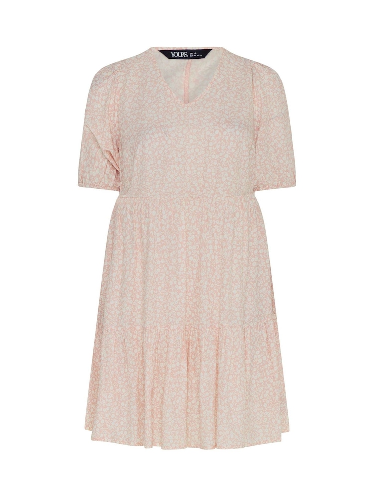 Ροζ - Μίνι φόρεμα με τιράντες Yours Curve Ditsy σε λεπτή γραμμή - Εικόνα 5 από 5