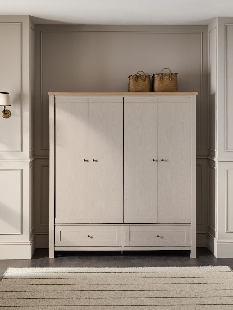 Stone Malvern Statement 4 door, 2 drawers Wardrobe - Image 1 of 9