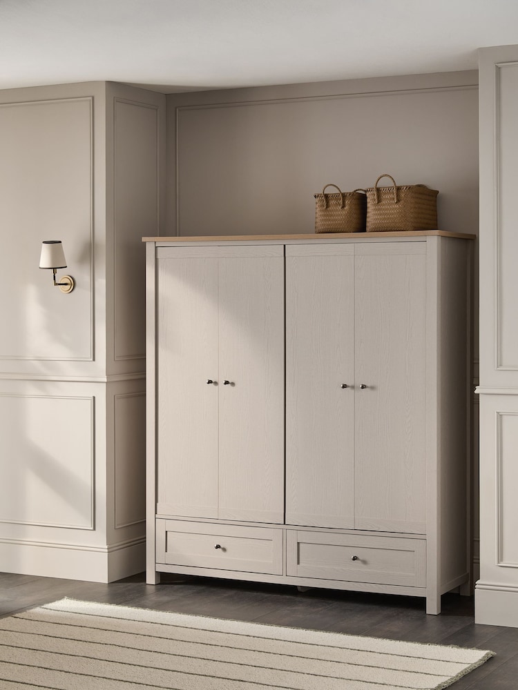 Stone Malvern Statement 4 door, 2 drawers Wardrobe - Image 2 of 9