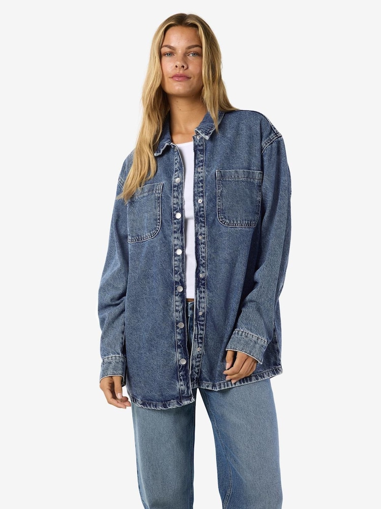 NOISY MAY Blue Denim Shacket - Image 1 of 4