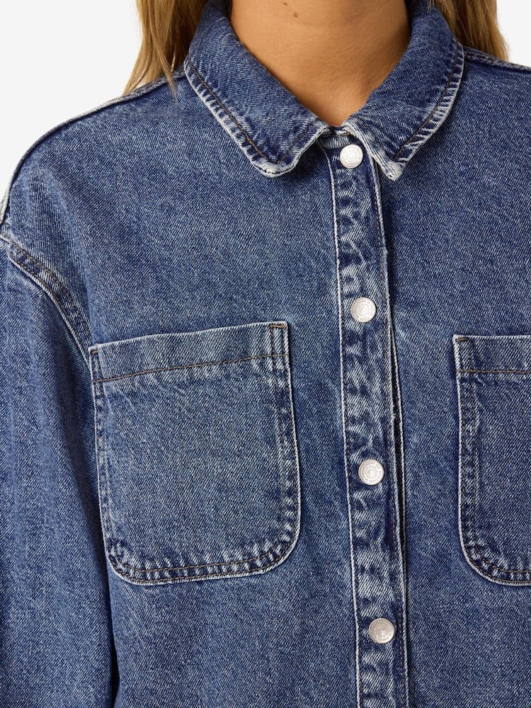 NOISY MAY Blue Denim Shacket - Image 4 of 4