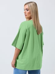 Yours Curve Green Limited Brazil Lime Longline T-Shirt - Image 4 of 6