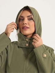 Yours Curve Green Military Button Jacket - Image 5 of 6