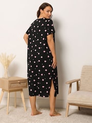 Yours Curve Black Midaxi Nightdress - Image 3 of 5