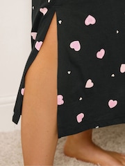 Yours Curve Black Midaxi Nightdress - Image 4 of 5