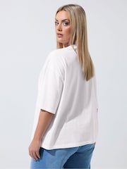 Yours Curve White Limited Cocktail Graphic T-Shirt - Image 3 of 5